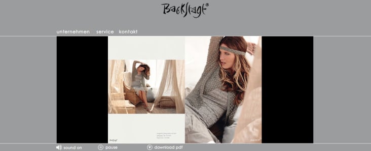 Webseite für Backstage Textil