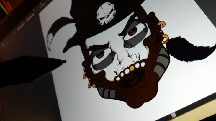 Using a Wacom Cintiq Companion.