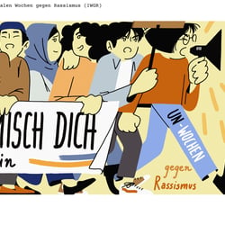 Illustration für einen Kreativwettbewerb der Stiftung für die Internationalen Wochen gegen Rassismus (IWGR