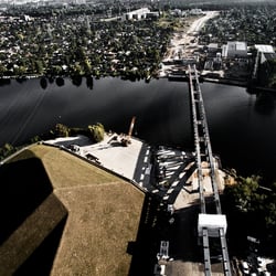Spreebrücke A100 Treptow Berlin Luftaufnahme SOV