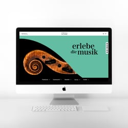 CI für die Strings Factory | Musikinstitut für Streichinstrumente – Webdesign