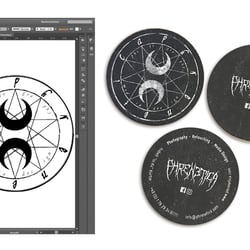 Digitales Artwork als Sticker und Visitenkartendesign