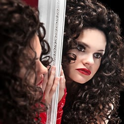 the mirror.