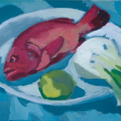 Erdbeerfisch, 2008, Acryl auf Leinwand