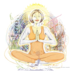Om (Frau beim Yoga)