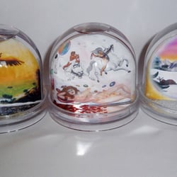Zauberhafte Schneekugeln, designt mit meinen Illustrationen (www.rossmann.de/meindesign)