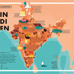 Illustrierte Karte von Indien