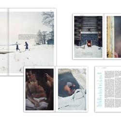 Auszug exemplarischer Layouts – Redaktionelle Strecke: Finnische Sauna