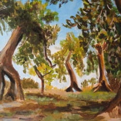 Olivenhain – Acryl auf Leinwand