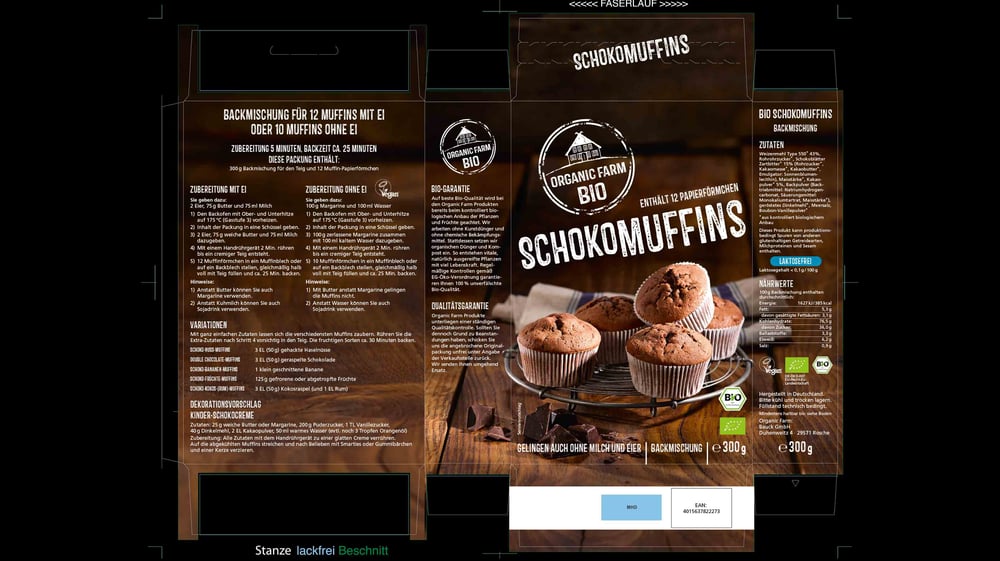 Organic  |  Bio  |  Aufriss Schokomuffins