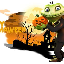 3D Character Frog for representation of the company
