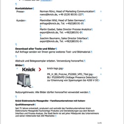 KNICK – Presseinfo