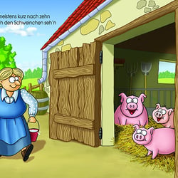 Kinderbuchillustration zur Zeichentrickserie „Die obercoole Südpolgang“ bekannt aus dem „Sandmännchen“.