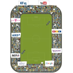 Illustration Fussball-Senderechte / Kunde: Wirtschaftswoche