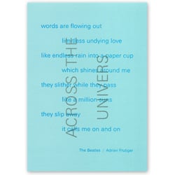Postkarte A6 »Across the Univers«: Hommage an die Beatles und Adrian Frutiger