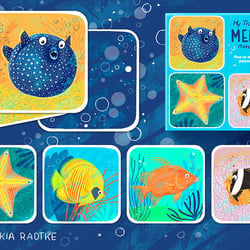 Tropische Fische Memory Spiel Illustration