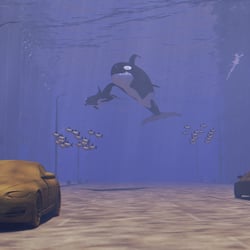 City versunken im Meer