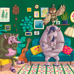 Kinderbuchillustration „Untiermieter gesucht!“