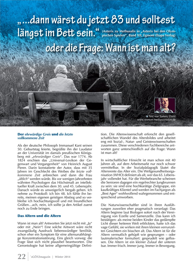 Artikel für das GötzMagazin