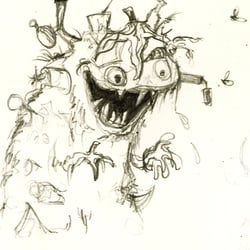 Skizze Müllmonster