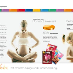 Verkaufsfolder für das Baby Extra im TV-MEDIA