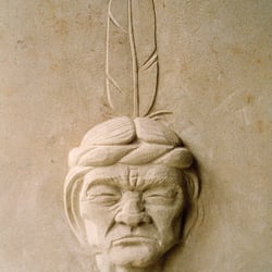 Relief auf einer Grabstele, Sandstein, 1988