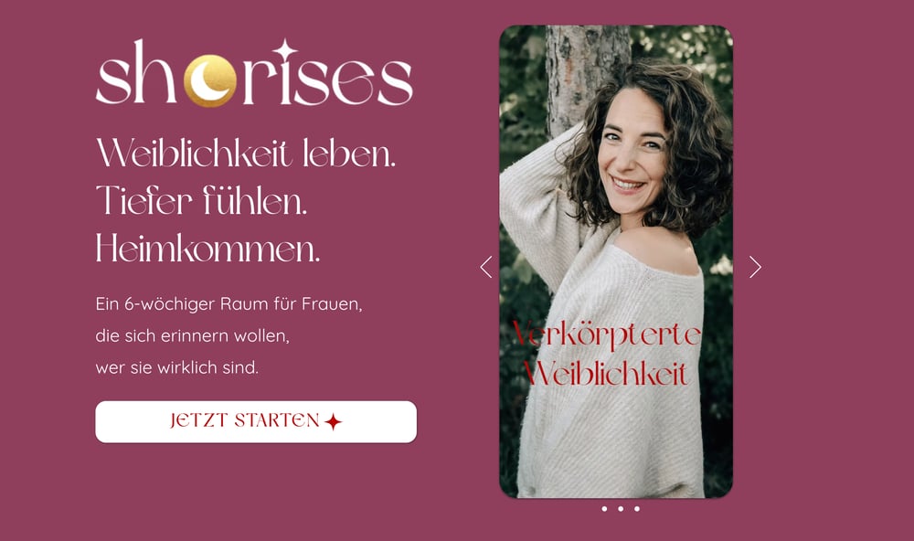 SHE RISES Landingpage