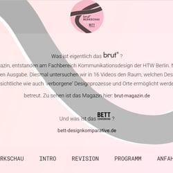 Eingeblendete Beschreibung des „brut magazins“, Drücken des „brut“-Buttons