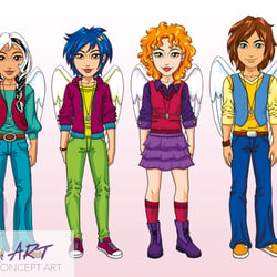 Final Art Charaktere zur Serie Angel Me