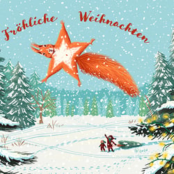 Weihnachtskarte Eichhörnchen-Stern
