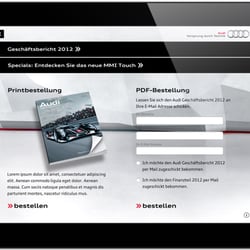 Audi Anual Report 2012 // ipad / mobile devices / web