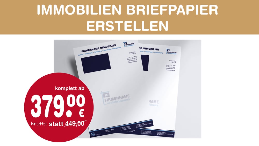 Immobilien-Briefpapier erstellen | Layout gestalten