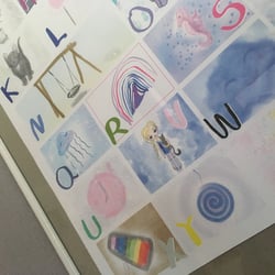 ABC Poster, Plakat, Alphabet, Schuöanfang, Einschulung, Illustration, Bild, Grafik, Kinderzimmer, Deko