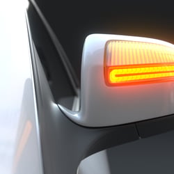Mercedes Visualisierung Blinker Closeup