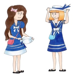 Anna und Marie-Matrosenkleid