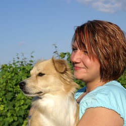 Hund und Frauchen