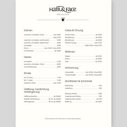 Preisliste Design