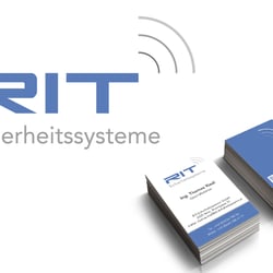 Logo + VK RIT Sicherheitssysteme mit 3D-Lack auf den Bögen