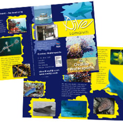 Flyer für Tauchshop