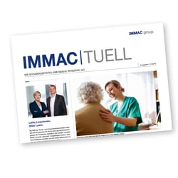 IMMAC group: Relaunch Kundenzeitung, Titelseite, 2016–2025
