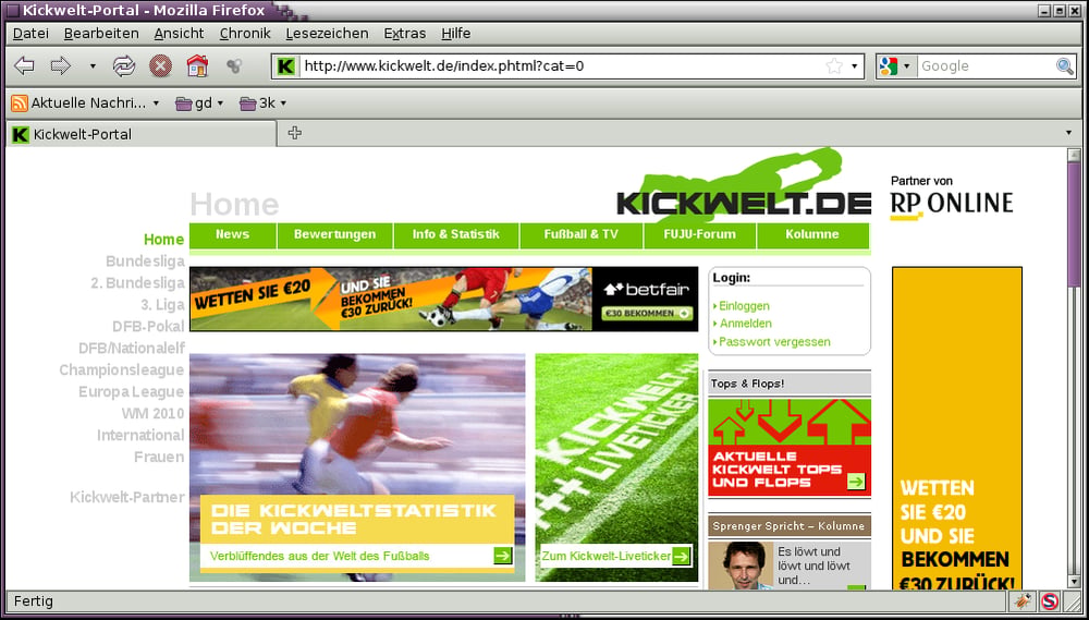 Kickwelt Screen