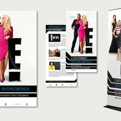 Anzeige, Promoflyer und Roll up Banner für NBC Universal – E! Online