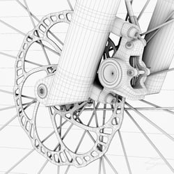 Mountainbike Clouseup Wireframe 2
