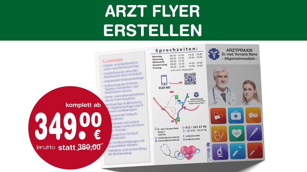 Arzt Praxis Flyer erstellen | Layout gestalten