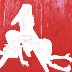 Ohne Titel, 2007, Lack und Farbstift auf Papier, 30 × 42 cm