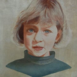 Mädchenporträt, Öl auf Leinwand
