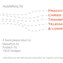VIP Eintrittskarte Messe „Logistica 2010“, Rückseite