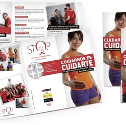 Leporello-Designs für das Recruiting neuer Freiwilligen – Kampagne für Stop Sida, Barcelona