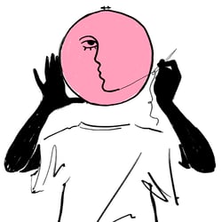 Embroidered face