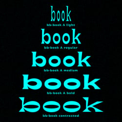 VocanoType bb-book A and bb-book contrasted